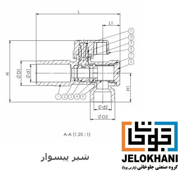 شیر پیسوار برنجی کیز ایران (فیلتردار)
